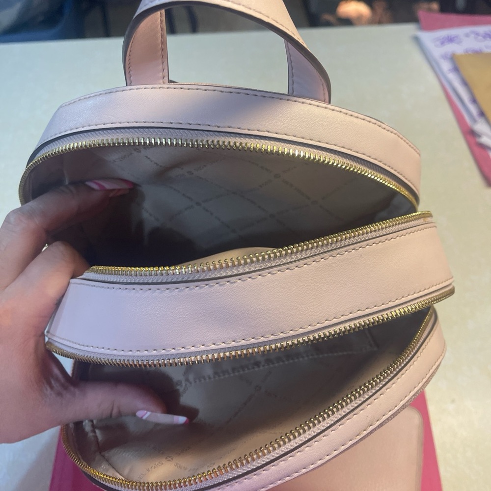 Michael Kors Blush Pink Logo-Print Backpack - Picture 4 of 4